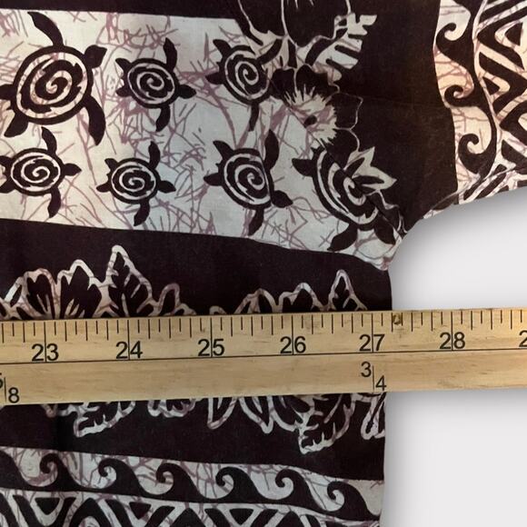 Happy Bay Hawaiian Shirt Men’s XXL Brown White Floral Turtle Spring Party - Picture 8 of 9